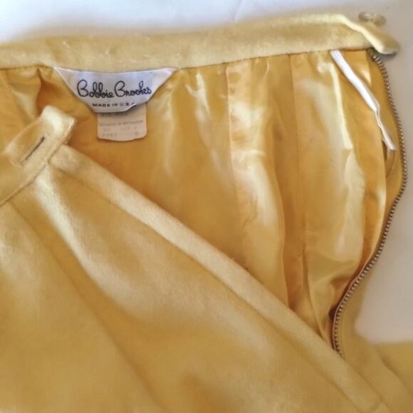 Bobbie Brooks Vintage Union Made NEW Butter Yellow Wool Blend Mini Skirt 5 - Picture 4 of 13